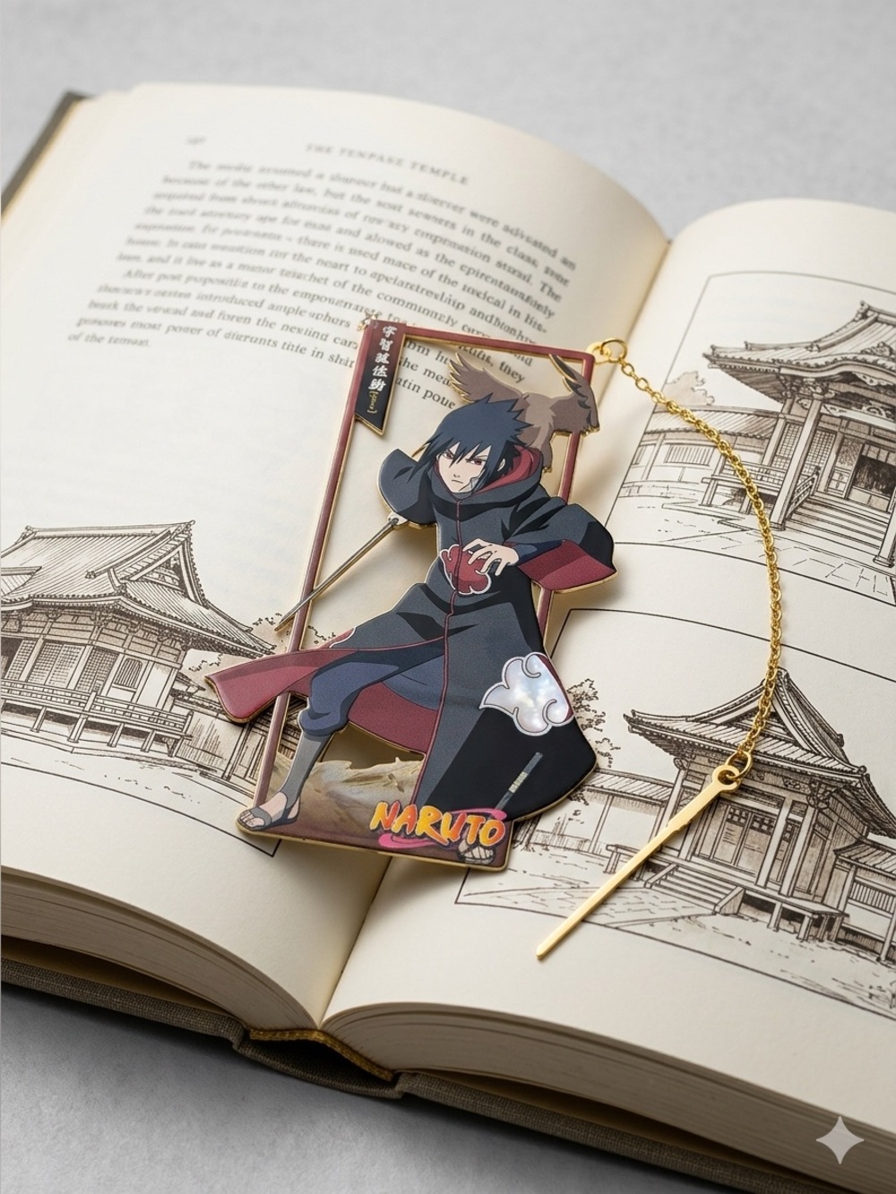 Naruto Sasuke Uchiha Metal Bookmark | Akatsuki Anime Collectible